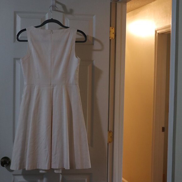 Ann Taylor | Off-White Fit & Flare Dress, Size 2 - Picture 3 of 13